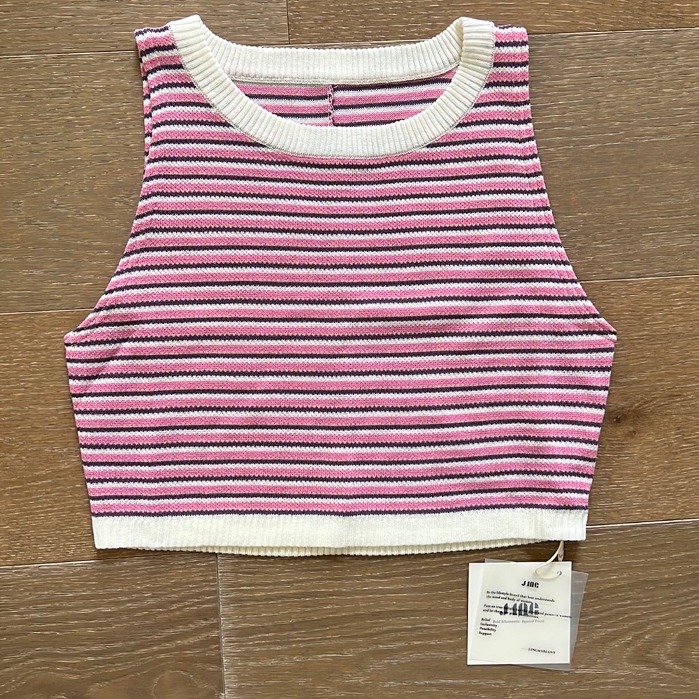 NWT J.ING Striped Knit Sweater Tank | S
